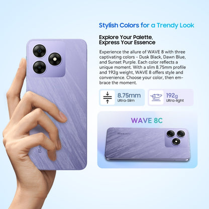 Blackview WAVE 8, 4GB+128GB, 6.56 inch Android 14 Unisoc T606 Octa Core, Network: 4G, OTG (Blue) - Blackview by Blackview | Online Shopping UK | buy2fix