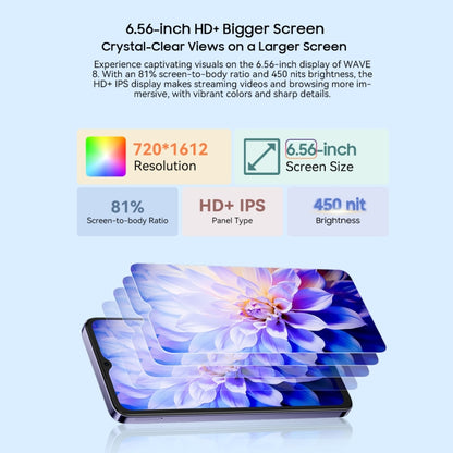 Blackview WAVE 8, 4GB+128GB, 6.56 inch Android 14 Unisoc T606 Octa Core, Network: 4G, OTG (Blue) - Blackview by Blackview | Online Shopping UK | buy2fix