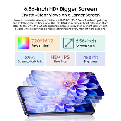 Blackview WAVE 8C, 2GB+64GB, 6.56 inch Android 14 GO Unisoc SC9863A Octa Core, Network: 4G, OTG (Purple) - Blackview by Blackview | Online Shopping UK | buy2fix