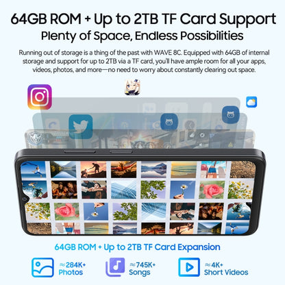 Blackview WAVE 8C, 2GB+64GB, 6.56 inch Android 14 GO Unisoc SC9863A Octa Core, Network: 4G, OTG (Purple) - Blackview by Blackview | Online Shopping UK | buy2fix