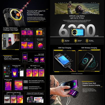 Ulefone Armor Mini 20T Pro, Thermal Imaging, 8GB+256GB, IP68/IP69K Rugged Phone, 4.7 inch Android 14 MediaTek Dimensity 6300 5G Octa Core, Network: 5G, NFC, OTG (Mecha Black) - Ulefone by Ulefone | Online Shopping UK | buy2fix
