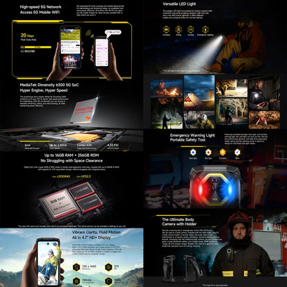 Ulefone Armor Mini 20 Pro, 8GB+256GB, IP68/IP69K Rugged Phone, 4.7 inch Android 14 MediaTek Dimensity 6300 5G Octa Core, Network: 5G, NFC, OTG (Mecha Black) - Ulefone by Ulefone | Online Shopping UK | buy2fix