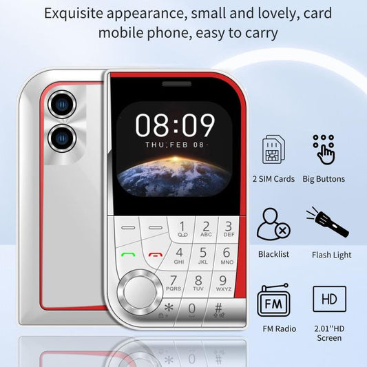 V10 Card Mobile Phone, 2.01 inch, MTK6261D, Support Bluetooth, FM, Torch, GSM, Dual SIM (Black) - Others by buy2fix | Online Shopping UK | buy2fix