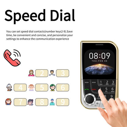 V10 Card Mobile Phone, 2.01 inch, MTK6261D, Support Bluetooth, FM, Torch, GSM, Dual SIM (Gold) - Others by buy2fix | Online Shopping UK | buy2fix