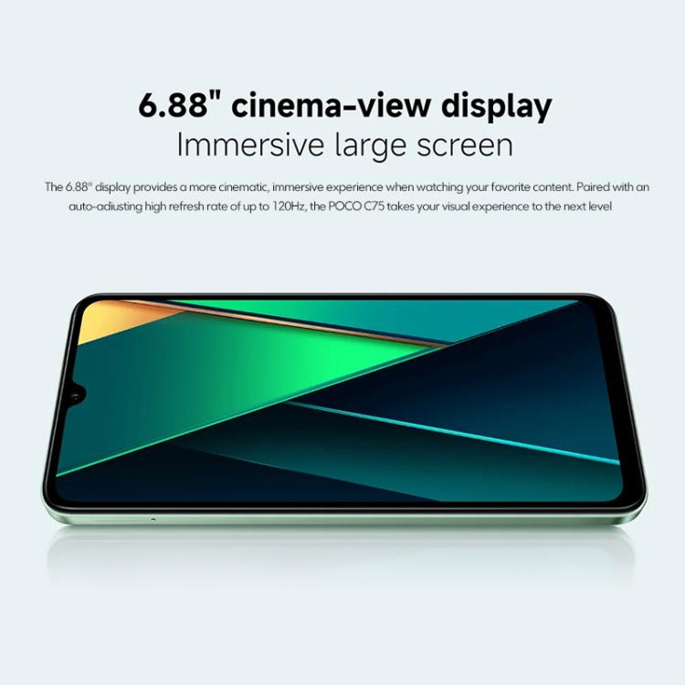 Xiaomi POCO C75 Global, 8GB+256GB, Side Fingerprint, 6.88 inch Xiaomi HyperOS MediaTek Helio G81-Ultra Octa Core, NFC, Network: 4G (Black) - Xiaomi MI by Xiaomi | Online Shopping UK | buy2fix