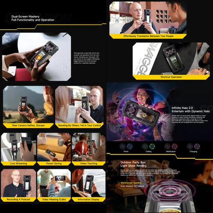 Ulefone Armor 30 Pro Rugged Phone, 16GB+512GB, Night Vision, 6.95 inch + 3.4 inch Dual Screen Android 14 MediaTek Dimensity 7300X Octa Core, Network: 5G, OTG, NFC (Black) - Ulefone by Ulefone | Online Shopping UK | buy2fix