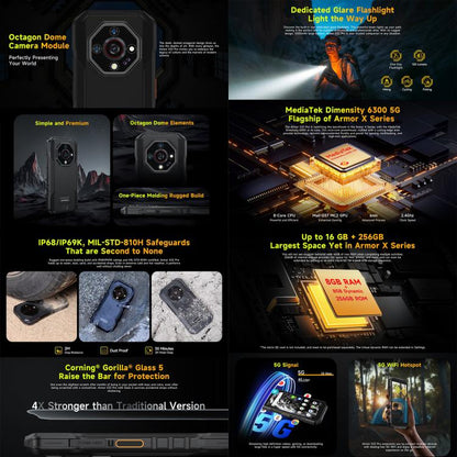 Ulefone Armor X32 Pro 5G, 8GB+256GB, Night Vision, IP68/IP69K Rugged Phone, 5.65 inch Android 14 MediaTek Dimensity 6300 Octa Core, Network: 5G, NFC, OTG (Few Orange) - Ulefone by Ulefone | Online Shopping UK | buy2fix