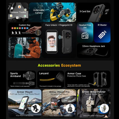 Ulefone Armor X32 Pro 5G, 8GB+256GB, Night Vision, IP68/IP69K Rugged Phone, 5.65 inch Android 14 MediaTek Dimensity 6300 Octa Core, Network: 5G, NFC, OTG (Classic Black) - Ulefone by Ulefone | Online Shopping UK | buy2fix