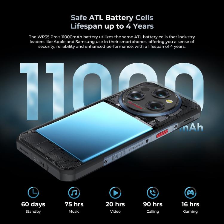 Oukitel WP35 Pro 5G Rugged Phone, 12GB+512GB, 6.6 inch Android 14 MediaTek Dimensity 6300 Octa Core, NFC, OTG, Network: 5G (Black) - OUKITEL by OUKITEL | Online Shopping UK | buy2fix