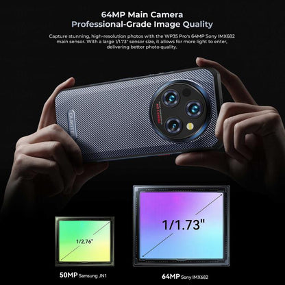 Oukitel WP35 Pro 5G Rugged Phone, 12GB+512GB, 6.6 inch Android 14 MediaTek Dimensity 6300 Octa Core, NFC, OTG, Network: 5G (Grey) - OUKITEL by OUKITEL | Online Shopping UK | buy2fix