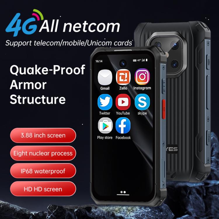 SOYES Maxo Rugged Phone, 6GB+128GB, 3.88 inch Android 12.0 MTK6762 Octa Core, Network: 4G, Dual SIM, OTG, Support Google Play Store (Black) - SOYES by SOYES | Online Shopping UK | buy2fix