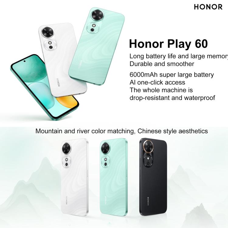 Honor Play 60, 6GB+128GB, Side Fingerprint, 6.61 inch MagicOS 9.0 Dimensity 6300 Octa Core, Network: 5G, OTG (Black) - Other by buy2fix | Online Shopping UK | buy2fix