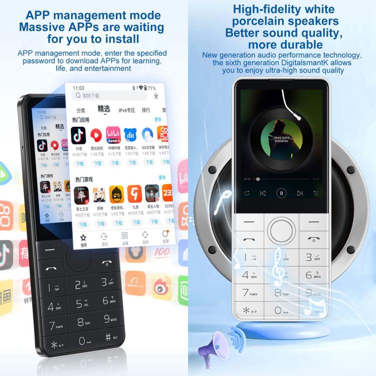 Brand Phone, DOOV Z17 Pro Keypad Phone, 3GB+32GB, 2.8 inch Android 13 Mediatek MT6762 Octa Core, Network: 4G (White) - Other by DOOV | Online Shopping UK | buy2fix