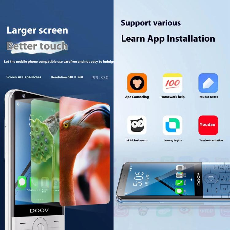 DOOV R17 Pro /  Z17 Keypad Phone, 4GB+64GB, 3.5 inch Android 12 Mediatek MT6761 Quad Core, Network: 4G, Support Google Store (White) - Other by DOOV | Online Shopping UK | buy2fix