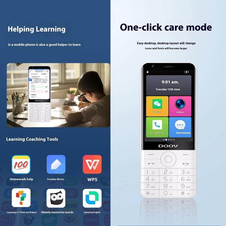 DOOV R17 Pro /  Z17 Keypad Phone, 4GB+64GB, 3.5 inch Android 12 Mediatek MT6761 Quad Core, Network: 4G, Support Google Store (Black) - Other by DOOV | Online Shopping UK | buy2fix