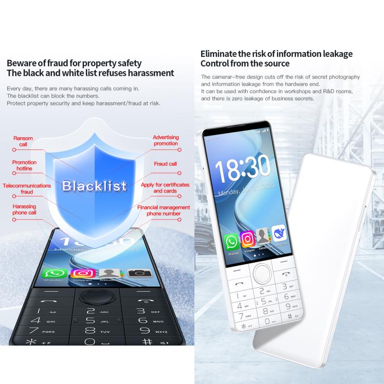 DOOV R70 Keypad Phone, 6GB+128GB, 4 inch Android 13 Mediatek MT6762 Octa Core, Network: 4G, Support Google Store, with Camera (White) - Other by DOOV | Online Shopping UK | buy2fix