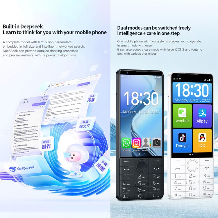 DOOV R70 Keypad Phone, 6GB+128GB, 4 inch Android 13 Mediatek MT6762 Octa Core, Network: 4G, Support Google Store, No Camera (Black) - Other by DOOV | Online Shopping UK | buy2fix