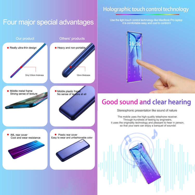 Ulcool V99, 1.54 inch, MTK6261D, Support Bluetooth Sync, Bluetooth Dial, FM, Anti-lost, GSM, Dual SIM (Gradient) - Others by buy2fix | Online Shopping UK | buy2fix