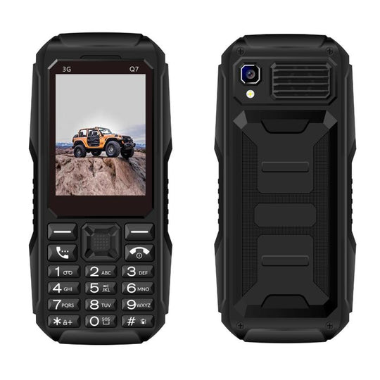 Q7 3G Key Phone, 3600mAh Battery, 2.4 inch, SOS, 21 Keys, Dual SIM, Network: 3G, Support Whatsapp, Facebook (Black)