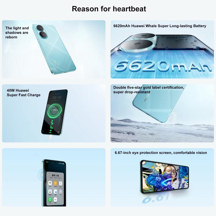 HUAWEI Enjoy 80, 8GB+256GB, Side Fingerprint, 6.67 inch HarmonyOS 4.0, OTG, Not Support Google Play (White) - Huawei Mate & P by Huawei | Online Shopping UK | buy2fix