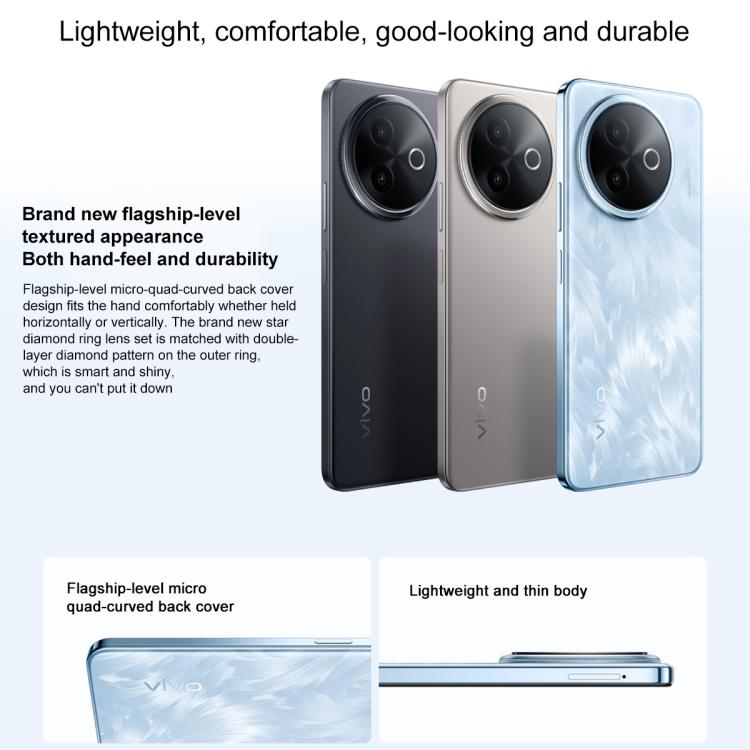 vivo Y300i, 8GB+256GB, Face ID / Side Fingerprint, 6.68 inch Android 15 OriginOS 5 Snapdragon 4 Gen 2 Octa Core, OTG, NFC, Network: 5G (Blue) - vivo by vivo | Online Shopping UK | buy2fix