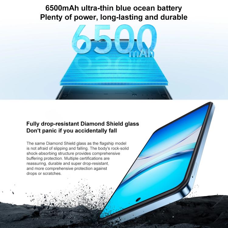 vivo Y300i, 12GB+256GB, Face ID / Side Fingerprint, 6.68 inch Android 15 OriginOS 5 Snapdragon 4 Gen 2 Octa Core, OTG, NFC, Network: 5G (Blue) - vivo by vivo | Online Shopping UK | buy2fix