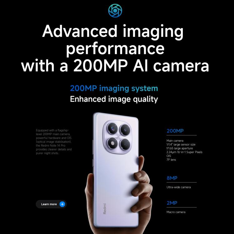 Xiaomi Redmi Note 14 Pro 4G Global, 12GB+256GB, In-screen Fingerprint, 6.67 inch Xiaomi HyperOS Helio G100-Ultra Octa Core, NFC, Network: 4G (Black) - Xiaomi Redmi by Xiaomi | Online Shopping UK | buy2fix