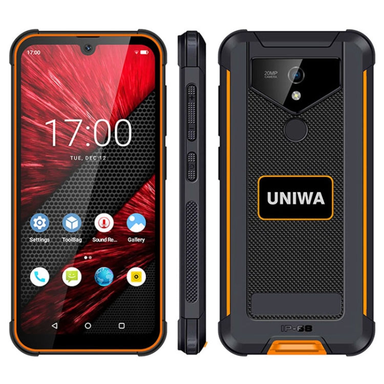 UNIWA F965 Pro Rugged Smart Phone, 6GB+128GB, 6 inch Android 13, MT6762 Octa Core, Network: 4G, NFC, PoC, SOS, EU Plug (Black+Orange) - UNIWA by UNIWA | Online Shopping UK | buy2fix