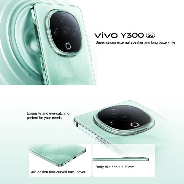 vivo Y300, 8GB+128GB, Face ID / Screen Fingerprint Identification, 6.77 inch Android 15 OriginOS 5 Dimensity 6300 Octa Core, OTG, Network: 5G (Black) - vivo by vivo | Online Shopping UK | buy2fix