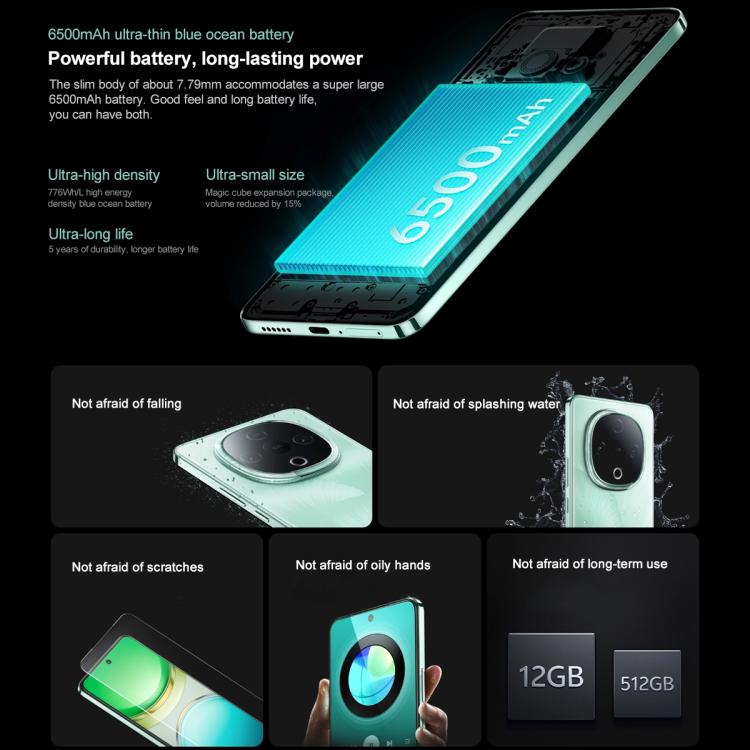 vivo Y300, 8GB+256GB, Face ID / Screen Fingerprint Identification, 6.77 inch Android 15 OriginOS 5 Dimensity 6300 Octa Core, OTG, Network: 5G (Black) - vivo by vivo | Online Shopping UK | buy2fix