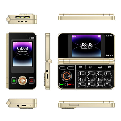 SOYES V-899, 32MB+64MB, 2.4 inch + 2.8 inch Display MTK6261D CPU, BT 3.0, Network: 2G, Dual SIM (Gold) - SOYES by SOYES | Online Shopping UK | buy2fix
