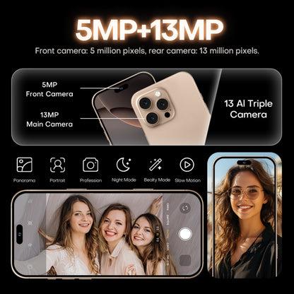 i16 Pro Max / A08, 3GB+32GB, 6.73 inch Screen, Face Identification, Android 8.1 MTK6753 Octa Core, Network: 3G, Dual SIM, US Plug (Gold) -  by buy2fix | Online Shopping UK | buy2fix