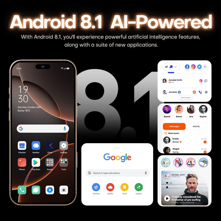 i16 Pro Max / A08A, 3GB+64GB, 6.73 inch Screen, Face Identification, Android 8.1 MTK6753 Octa Core, Network: 4G, Dual SIM, EU Plug (Gold) -  by buy2fix | Online Shopping UK | buy2fix
