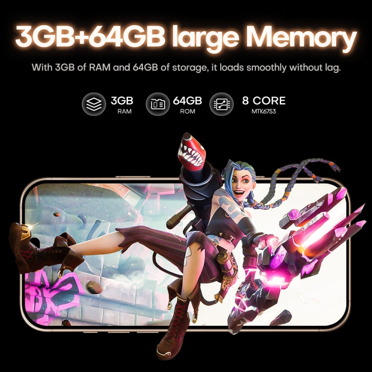 i16 Pro Max / A08A, 3GB+64GB, 6.73 inch Screen, Face Identification, Android 8.1 MTK6753 Octa Core, Network: 4G, Dual SIM, EU Plug (Gold) -  by buy2fix | Online Shopping UK | buy2fix