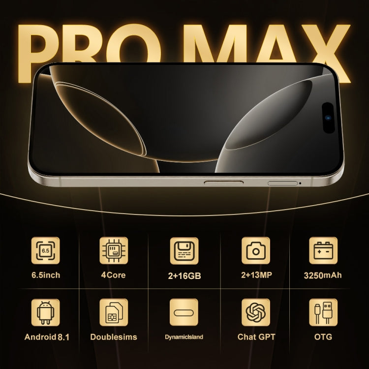 i16 Pro Max / Q5, 2GB+16GB, 6.5 inch Screen, Face Identification, Android 8.1 MTK6580P Quad Core, Network: 3G, Dual SIM, AU Plug (Black) -  by buy2fix | Online Shopping UK | buy2fix