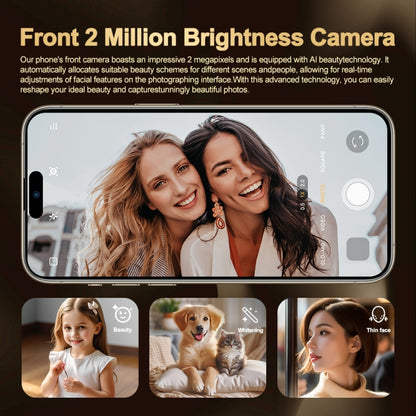 i16 Pro Max / Q5, 2GB+16GB, 6.5 inch Screen, Face Identification, Android 8.1 MTK6580P Quad Core, Network: 3G, Dual SIM, AU Plug (Gold) -  by buy2fix | Online Shopping UK | buy2fix
