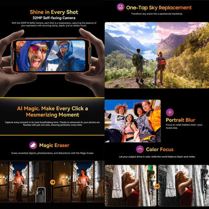 Blackview BL7000 Rugged Phone, 8GB+256GB, 6.78 inch Android 15 MediaTek Dimensity 6300 Octa Core, Network: 5G, NFC, OTG (Orange) - Blackview by Blackview | Online Shopping UK | buy2fix