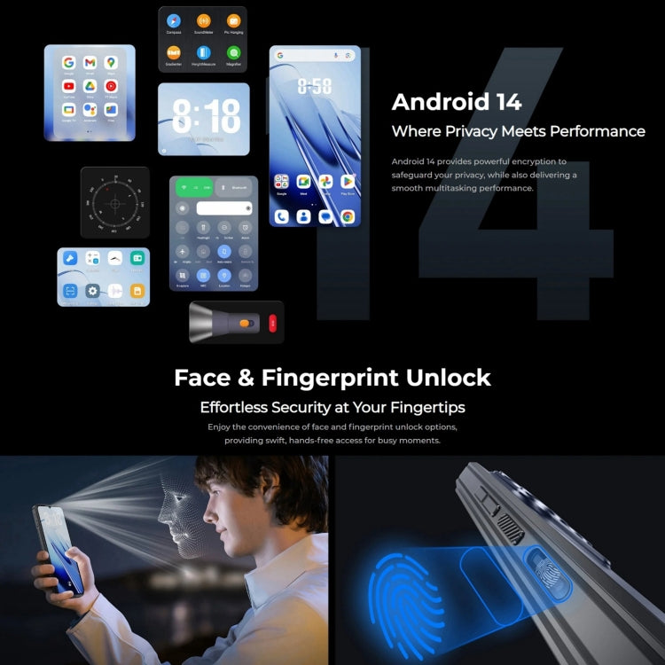 Oukitel WP52 5G Rugged Phone, 4GB+256GB, 6.6 inch Android 14.0 MediaTek Dimensity 6100+ Octa-core, NFC, OTG, Network: 5G (Black) - OUKITEL by OUKITEL | Online Shopping UK | buy2fix