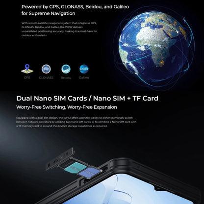 Oukitel WP52 5G Rugged Phone, 4GB+256GB, 6.6 inch Android 14.0 MediaTek Dimensity 6100+ Octa-core, NFC, OTG, Network: 5G (Black) - OUKITEL by OUKITEL | Online Shopping UK | buy2fix