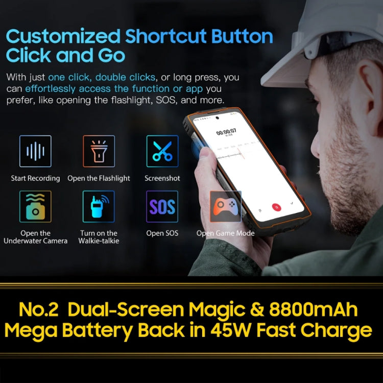 Blackview Oscal PILOT 2, 8GB+256GB, IP68/IP69K/MIL-STD-810H, 6.5 inch Android 14 MediaTek MT6789 Octa Core, Network: 4G, OTG, NFC (Orange) by buy2fix