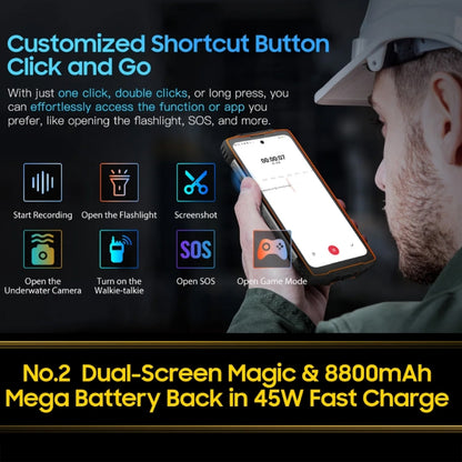 Blackview Oscal PILOT 2, 8GB+256GB, IP68/IP69K/MIL-STD-810H, 6.5 inch Android 14 MediaTek MT6789 Octa Core, Network: 4G, OTG, NFC (Orange) by buy2fix