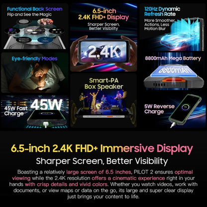 Blackview Oscal PILOT 2, 8GB+256GB, IP68/IP69K/MIL-STD-810H, 6.5 inch Android 14 MediaTek MT6789 Octa Core, Network: 4G, OTG, NFC (Orange) by buy2fix