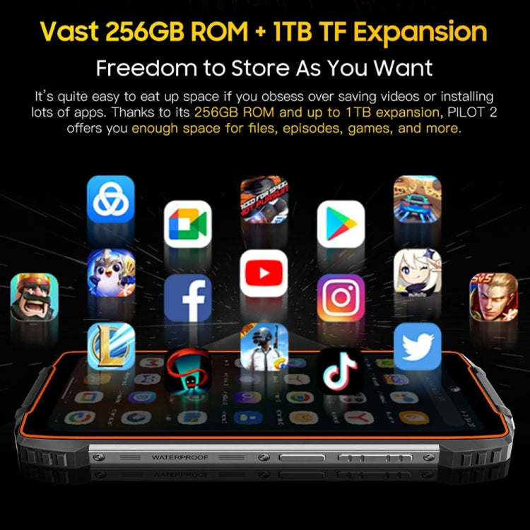 Blackview Oscal PILOT 2, 8GB+256GB, IP68/IP69K/MIL-STD-810H, 6.5 inch Android 14 MediaTek MT6789 Octa Core, Network: 4G, OTG, NFC (Orange) by buy2fix