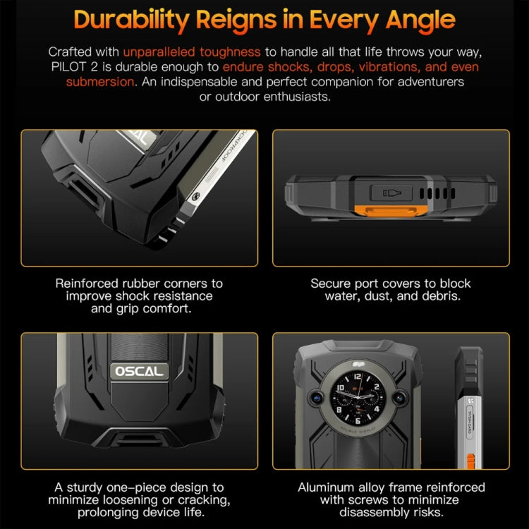 Blackview Oscal PILOT 2, 8GB+256GB, IP68/IP69K/MIL-STD-810H, 6.5 inch Android 14 MediaTek MT6789 Octa Core, Network: 4G, OTG, NFC (Orange) by buy2fix