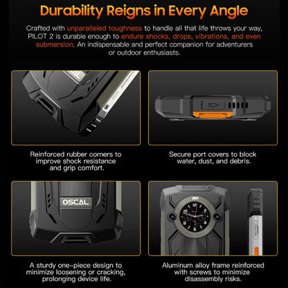 Blackview Oscal PILOT 2, 8GB+256GB, IP68/IP69K/MIL-STD-810H, 6.5 inch Android 14 MediaTek MT6789 Octa Core, Network: 4G, OTG, NFC (Orange) by buy2fix