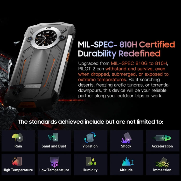 Blackview Oscal PILOT 2, 8GB+256GB, IP68/IP69K/MIL-STD-810H, 6.5 inch Android 14 MediaTek MT6789 Octa Core, Network: 4G, OTG, NFC (Orange) by buy2fix