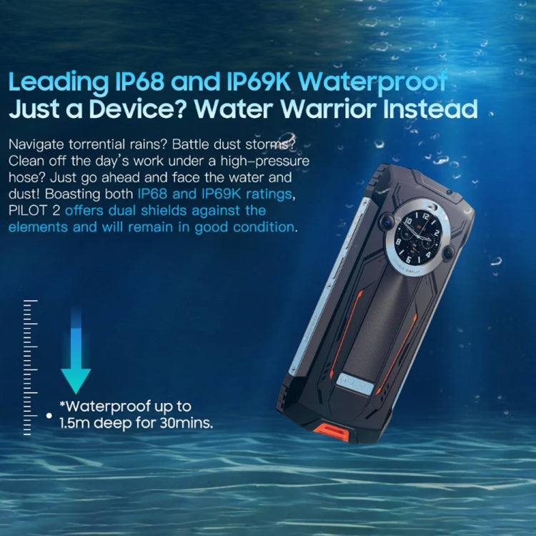 Blackview Oscal PILOT 2, 8GB+256GB, IP68/IP69K/MIL-STD-810H, 6.5 inch Android 14 MediaTek MT6789 Octa Core, Network: 4G, OTG, NFC (Orange) by buy2fix
