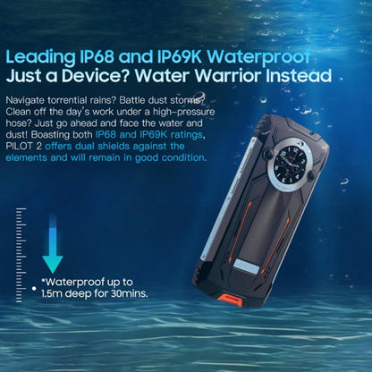 Blackview Oscal PILOT 2, 8GB+256GB, IP68/IP69K/MIL-STD-810H, 6.5 inch Android 14 MediaTek MT6789 Octa Core, Network: 4G, OTG, NFC (Orange) by buy2fix
