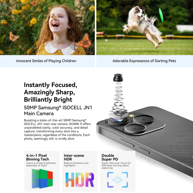 Blackview SHARK 9, 8GB+256GB, 6.67 inch Android 14 Unisoc T820 Octa Core, Network: 5G (Black) - Blackview by Blackview | Online Shopping UK | buy2fix