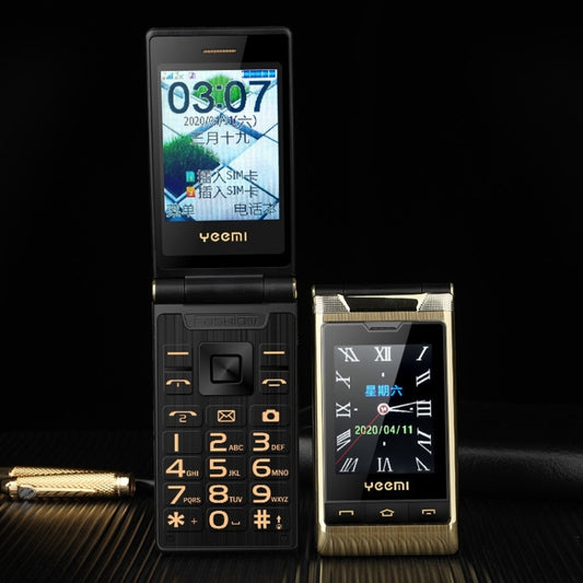 Dual-screen Flip Phone, 2.8 inch  + 2.4 inch, 5900mAh Battery, Support FM, SOS, GSM, Family Number, Big Keys, Dual SIM(Gun Metal) - Others by buy2fix | Online Shopping UK | buy2fix